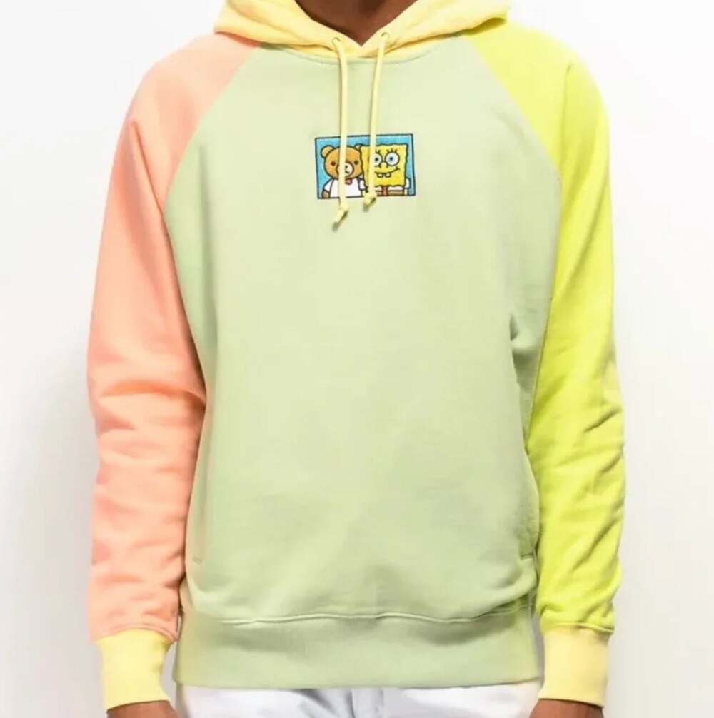 TEDDY FRESH | Pastel colorblock Spongebob Squarepants Hoodie | Extra Large